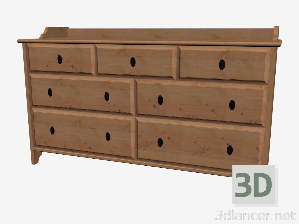 3d model Chest with 7 drawers - preview