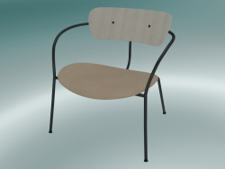 Pabellón de la silla (AV6, H 70cm, 65x69cm, Roble lacado, Cuero - Anilina de seda)