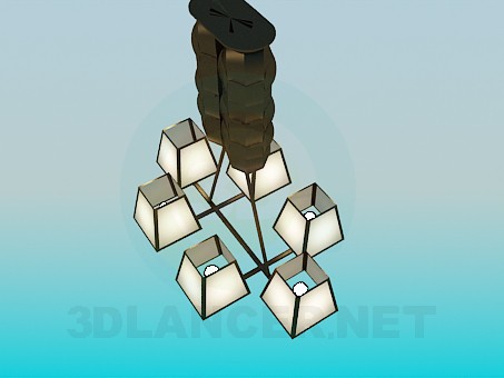 3d model The lamp on 6 bulbs - preview
