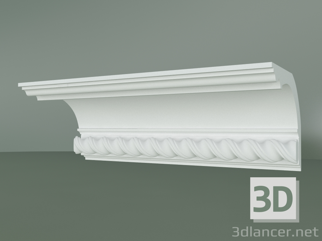 modèle 3D Corniche en plâtre avec ornement KV046 - preview