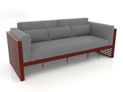 3-seater sofa with a high back (Wine red)