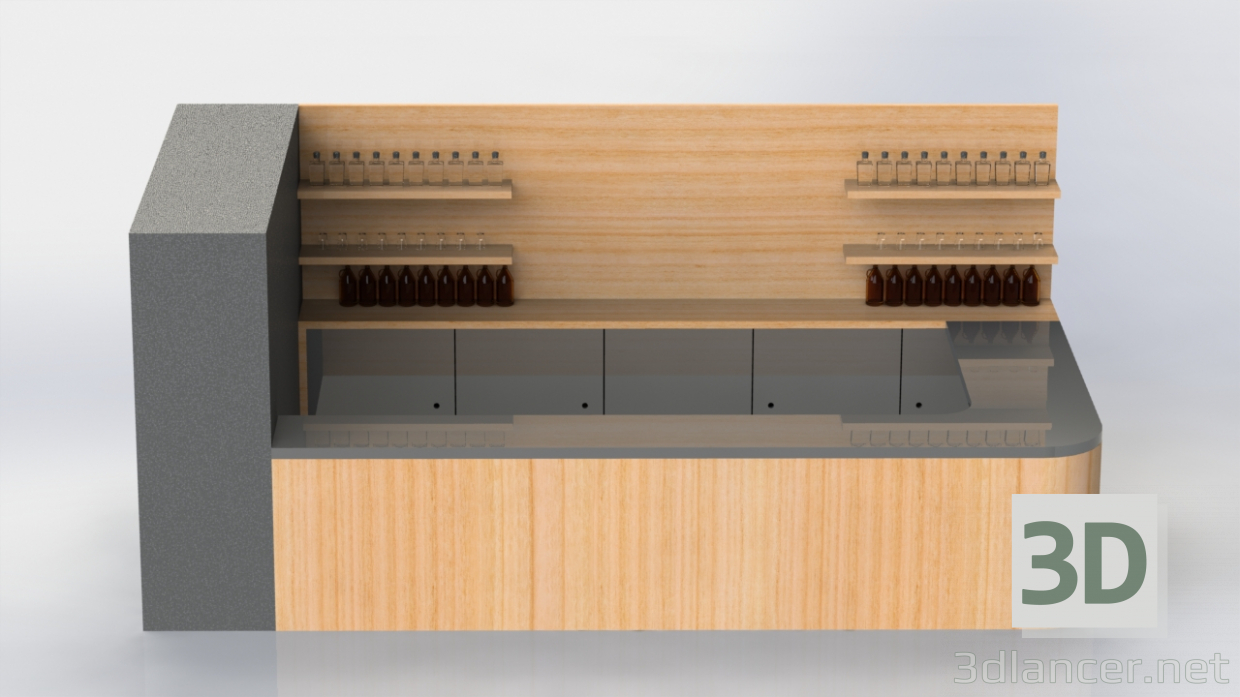 3D modeli Barra Bar - köşe - önizleme