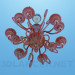 3d model Glass chandelier - preview