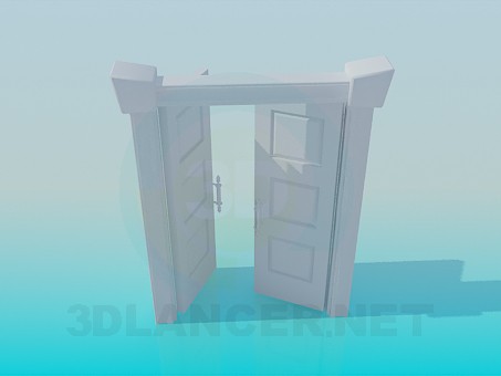 modèle 3D Porte double - preview
