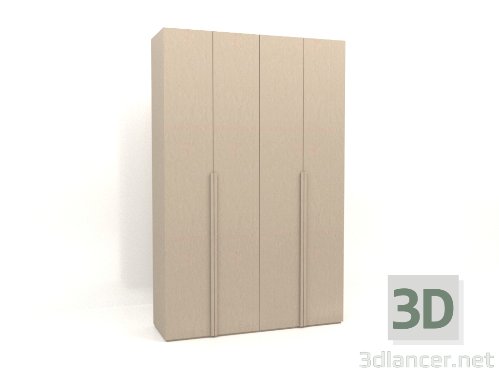 3D Modell Kleiderschrank MW 02 Lack (1800x600x2800, beige) - Vorschau