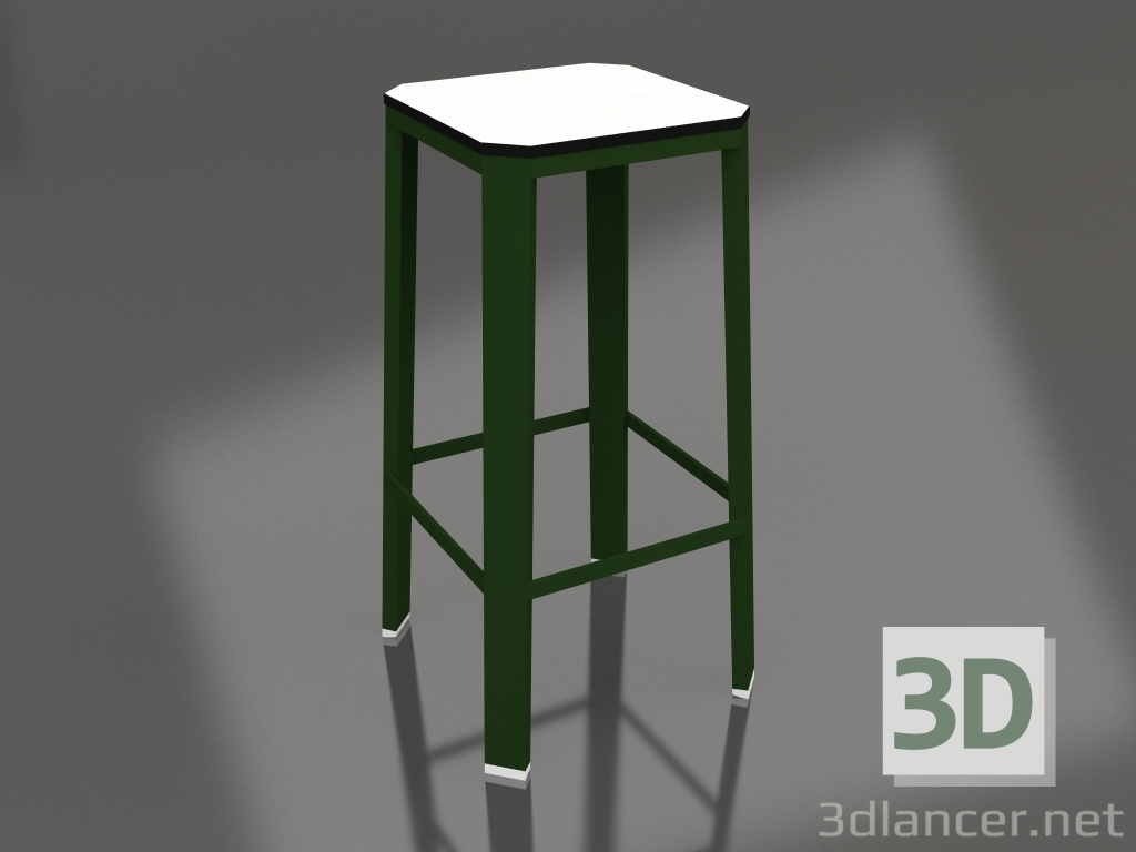 3D modeli Yüksek tabure (Şişe yeşili) - önizleme