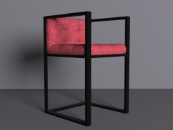 Una sedia con un telaio metallico