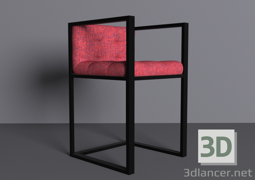 Una silla con un marco de metal 3D modelo Compro - render