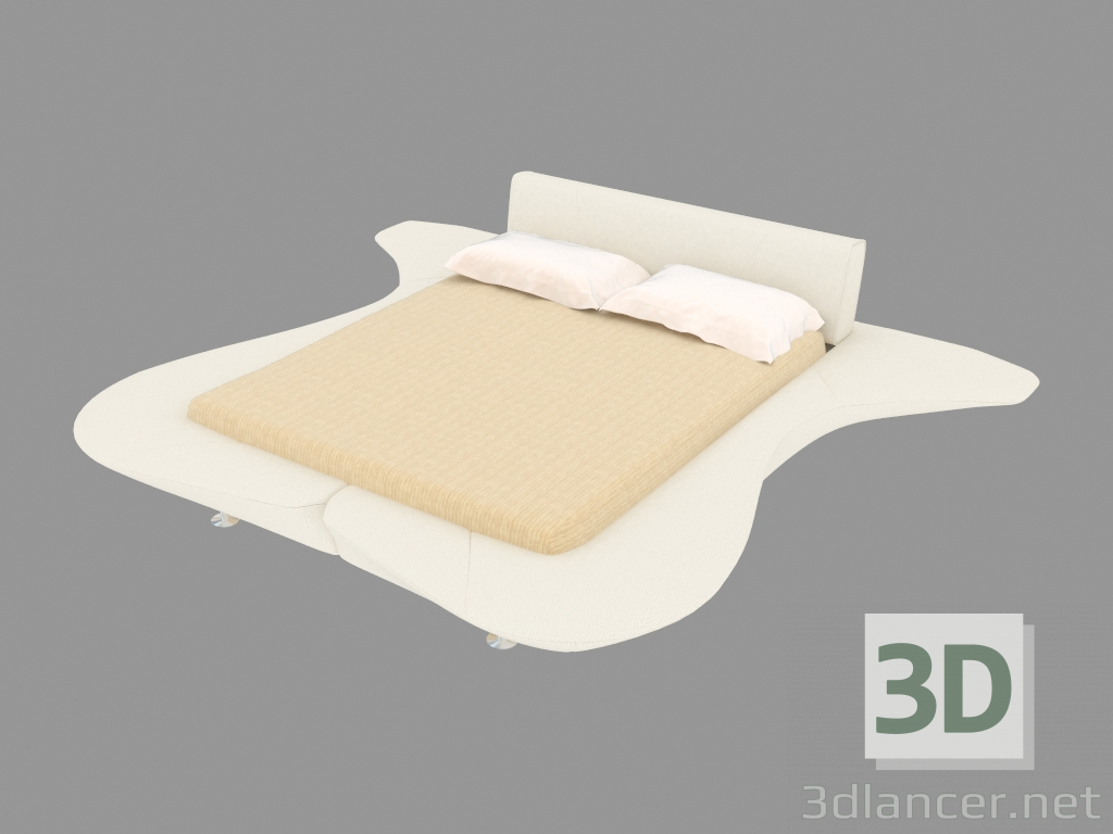 3d модель Кровать двуспальная в кожаной отделке GrandPiano – превью
