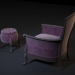 3d chair pouf model buy - render