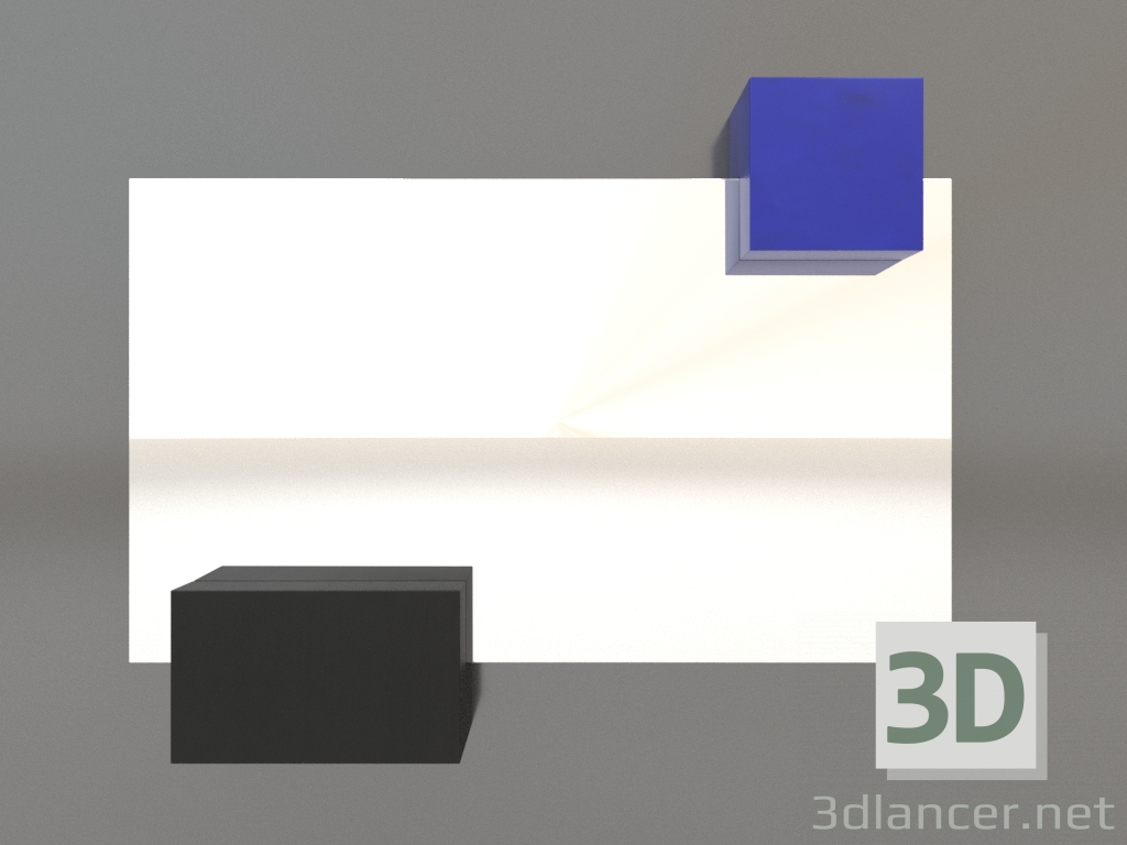 3D modeli Ayna ZL 07 (753х593, ahşap siyah, mavi) - önizleme