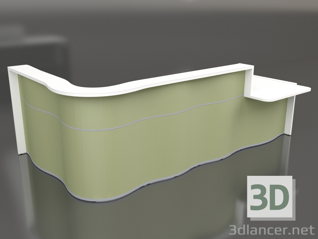 modèle 3D Banque d'accueil Wave LUV47L (3310x1103) - preview