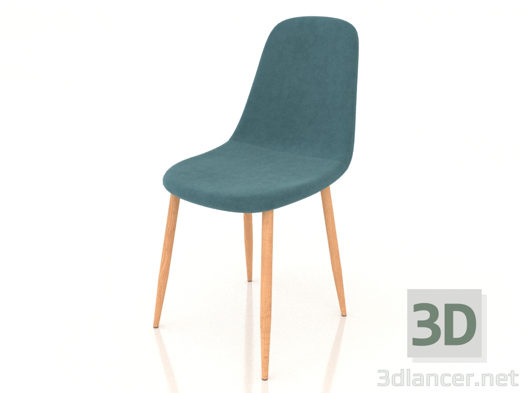 3d model Chair Alister (turquoise-wood) - preview