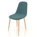 3d model Chair Alister (turquoise-wood) - preview