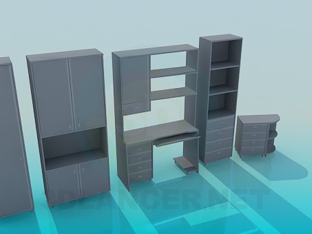 3D modeli Ofis dolapları - önizleme