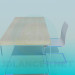 modello 3D Tavolo e sedia per il posto di lavoro - anteprima