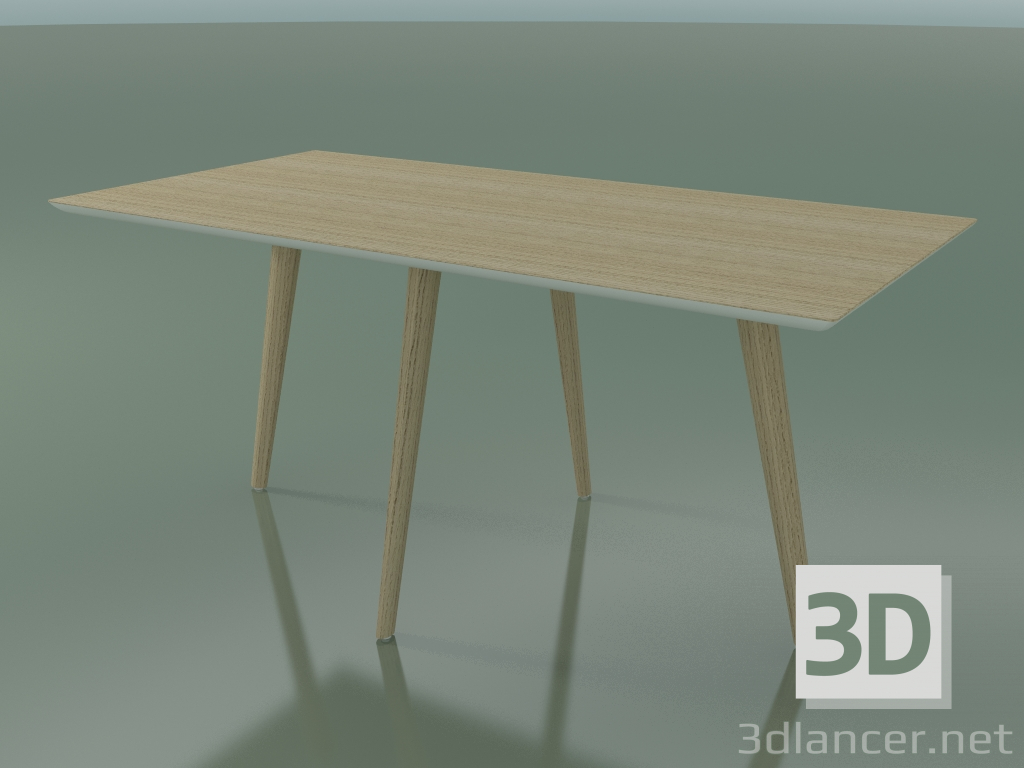 3D Modell Rechteckiger Tisch 3504 (H 74 - 160 x 80 cm, M02, gebleichte Eiche, Option 1) - Vorschau