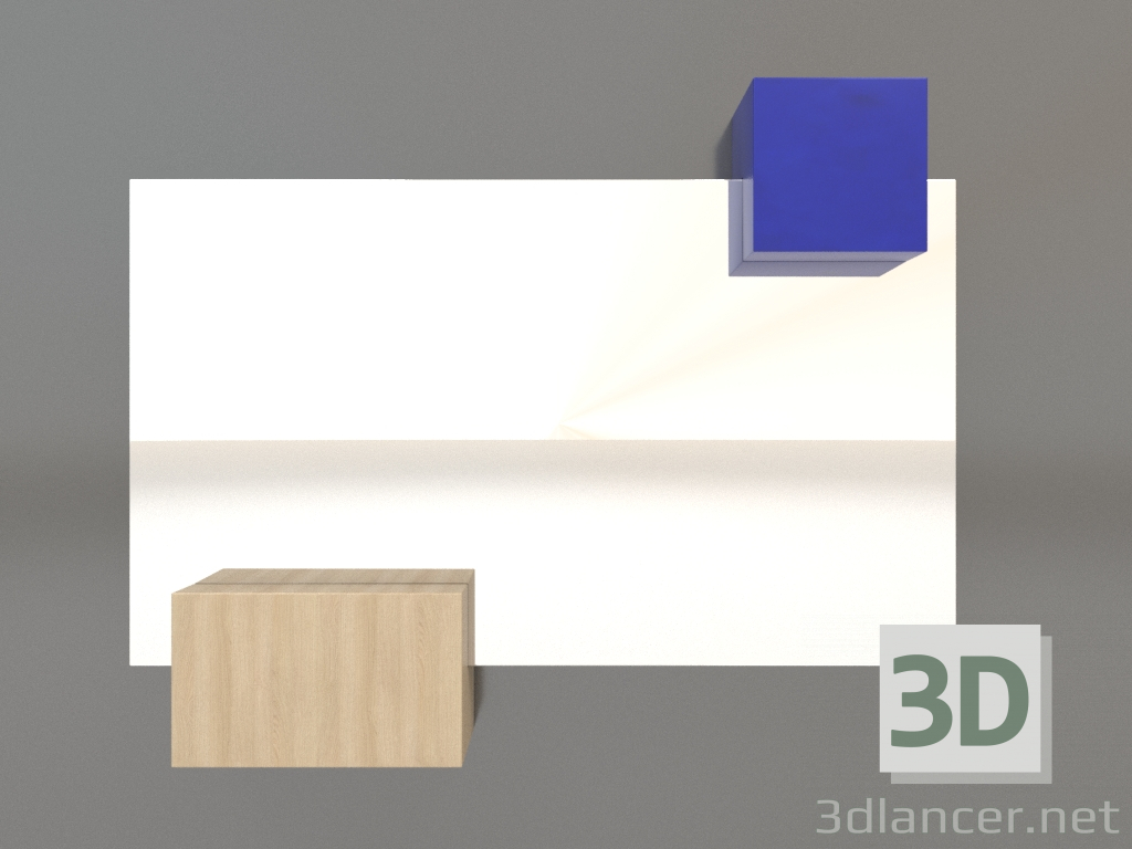3D modeli Ayna ZL 07 (753х593, ahşap beyazı, mavi) - önizleme