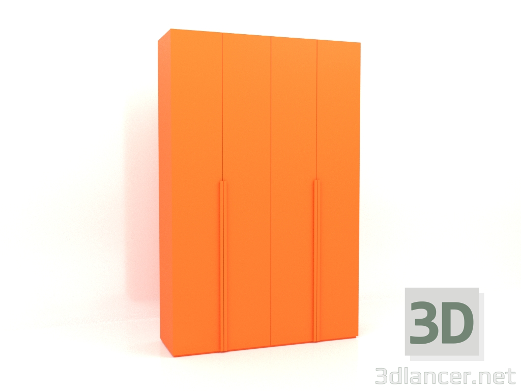 3d model Wardrobe MW 02 paint (1800x600x2800, luminous bright orange) - preview