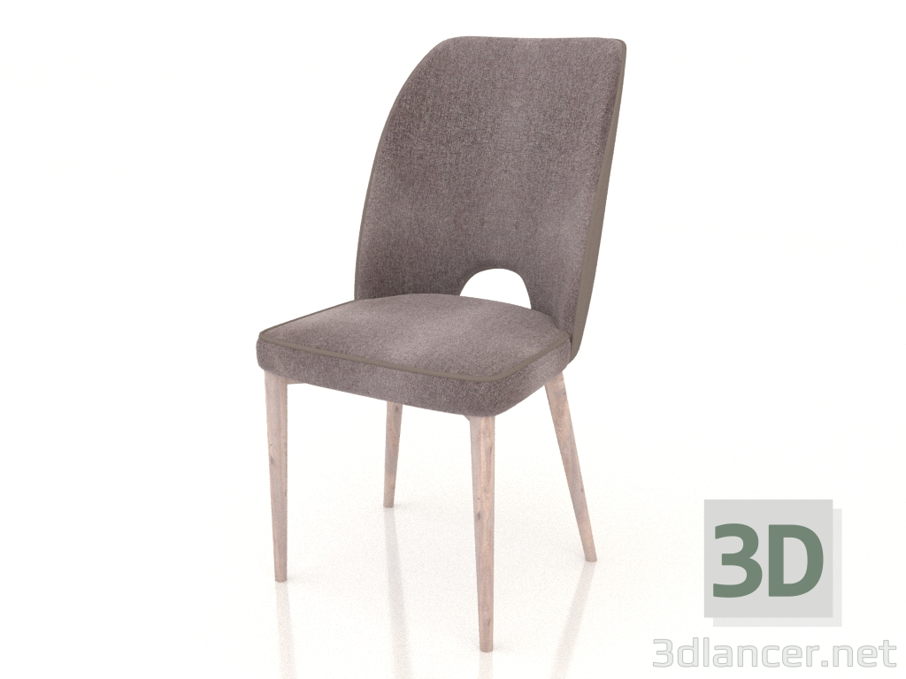 3D Modell Stuhl Kelly (dunkelbeige - Eiche) - Vorschau