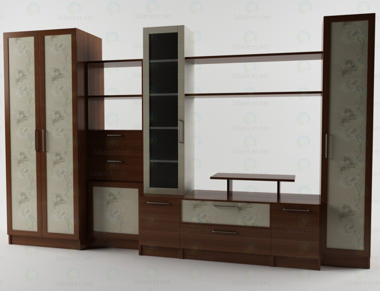 3D modeli Bir oturma odası için duvar ünitesi - önizleme