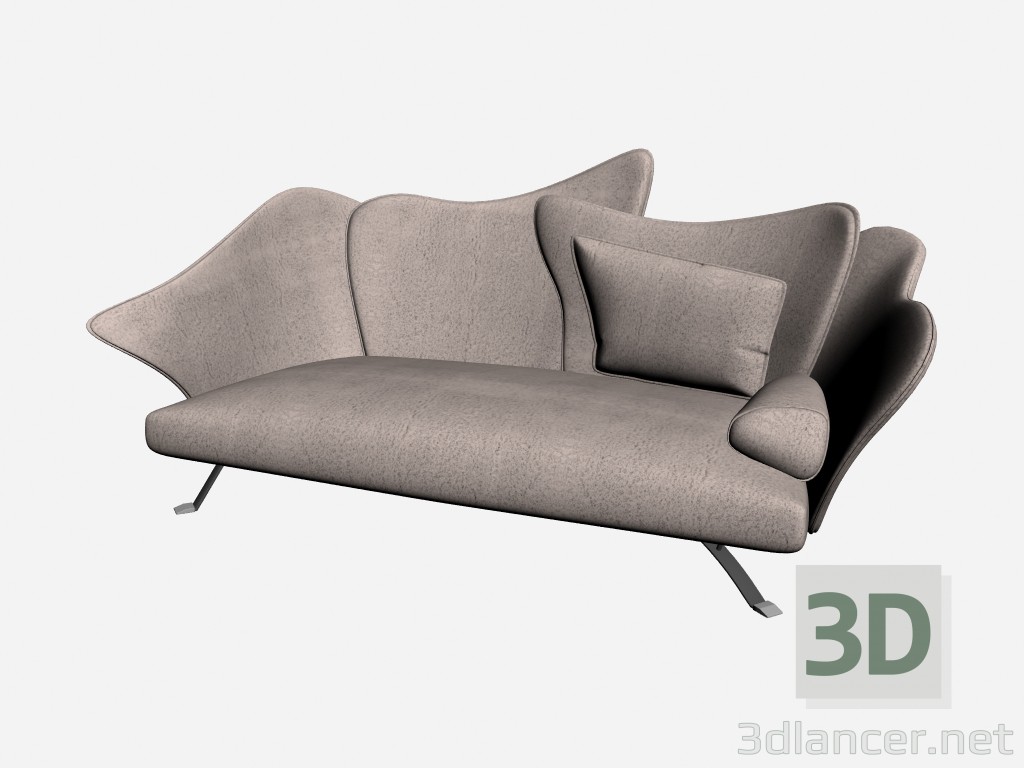 3D Modell Sessel breite Blume - Vorschau