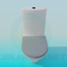 3D Modell Toilette mit Spülkasten - Vorschau