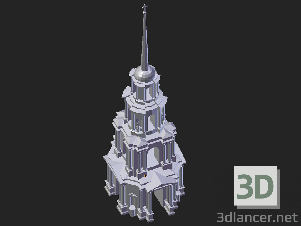 modello 3D Ryazan. Campanile della cattedrale - anteprima