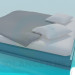 3d модель Двуспальная кровать без былец – превью