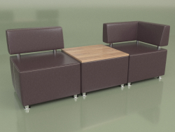 Modular sofa Malta (Set 1, Black2 leather)