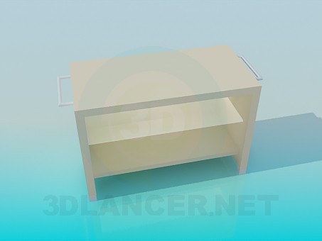 modèle 3D Table de chevet avec poignées sur les côtés - preview