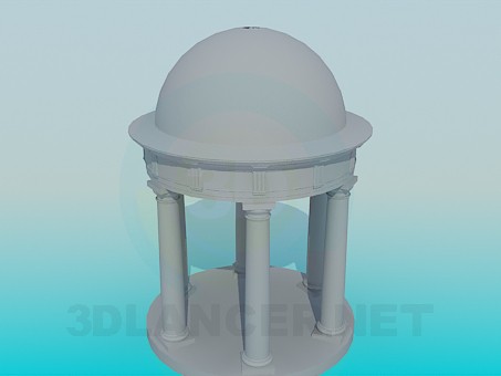 Modelo 3d Pérgula com colunas - preview