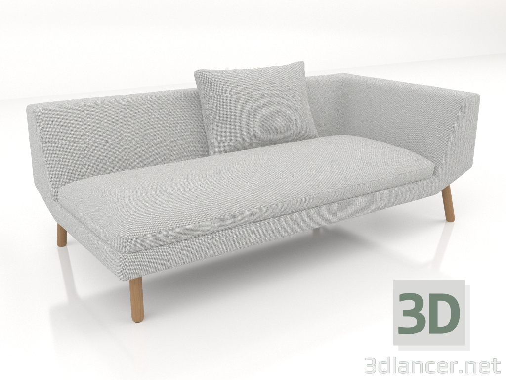 Modelo 3d Módulo de sofá final 186 com apoio de braço à direita (pernas de madeira) - preview