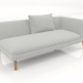 Modelo 3d Módulo de sofá final 186 com apoio de braço à direita (pernas de madeira) - preview