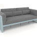 3d model 3-seater sofa with a high back (Blue gray) - preview