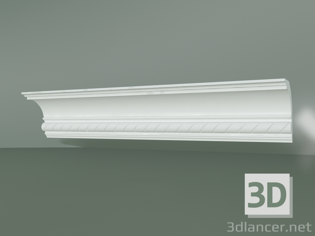 modello 3D Cornicione in gesso con ornamento KV062 - anteprima