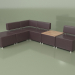 3d model Modular sofa Malta (Set 2, Black2 leather) - preview
