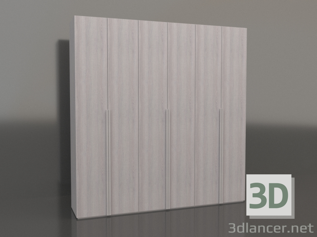 3d model Wardrobe MW 02 wood (2700x600x2800, wood pale) - preview