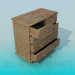3d model Wooden chest of drawers - preview