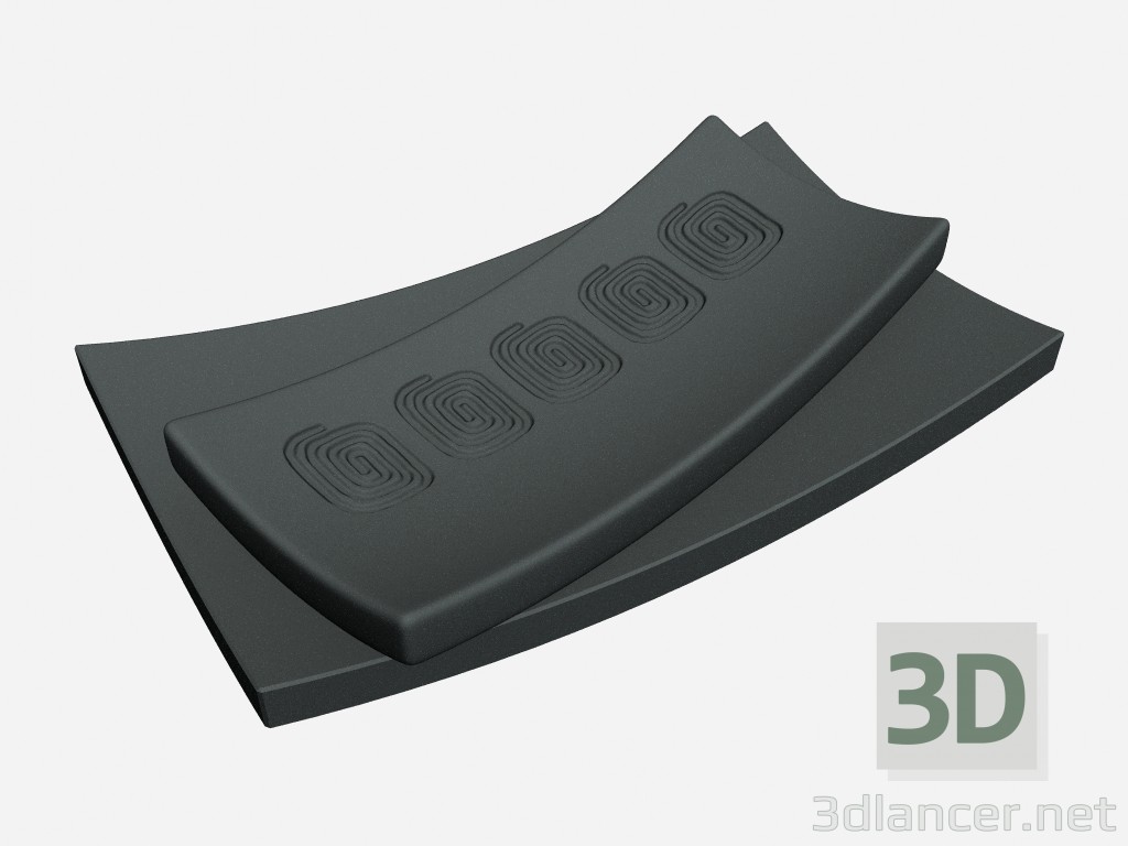 Modelo 3d Placas decorativas nas placas de estilo art deco em cera preta - preview