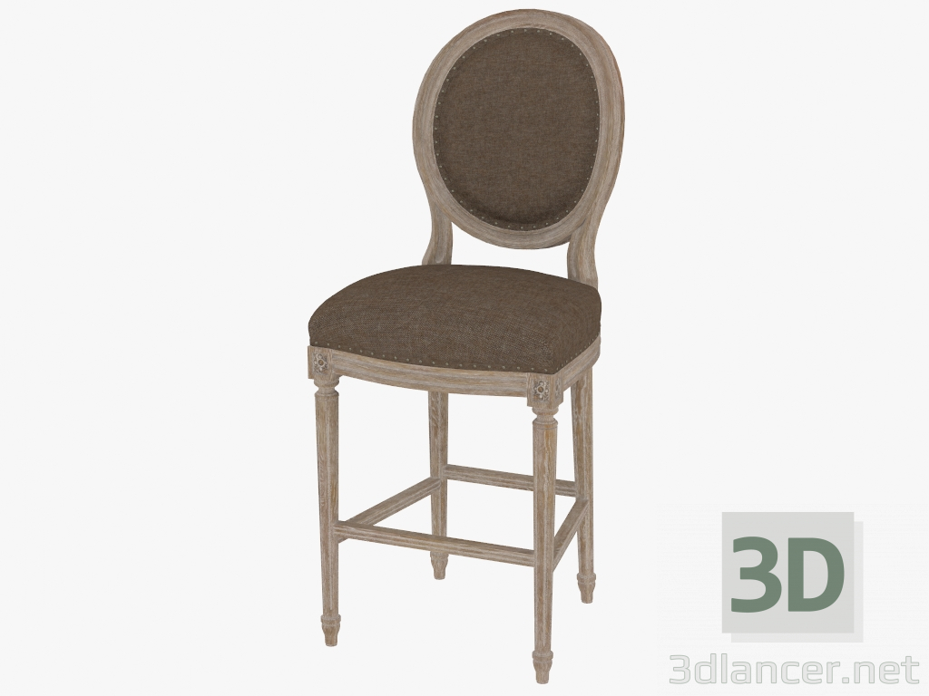 3D modeli Bar sandalye VINTAGE LOUIS YUVARLAK YÜKSEK BAR TABURESİ (8828.2001.A008) - önizleme