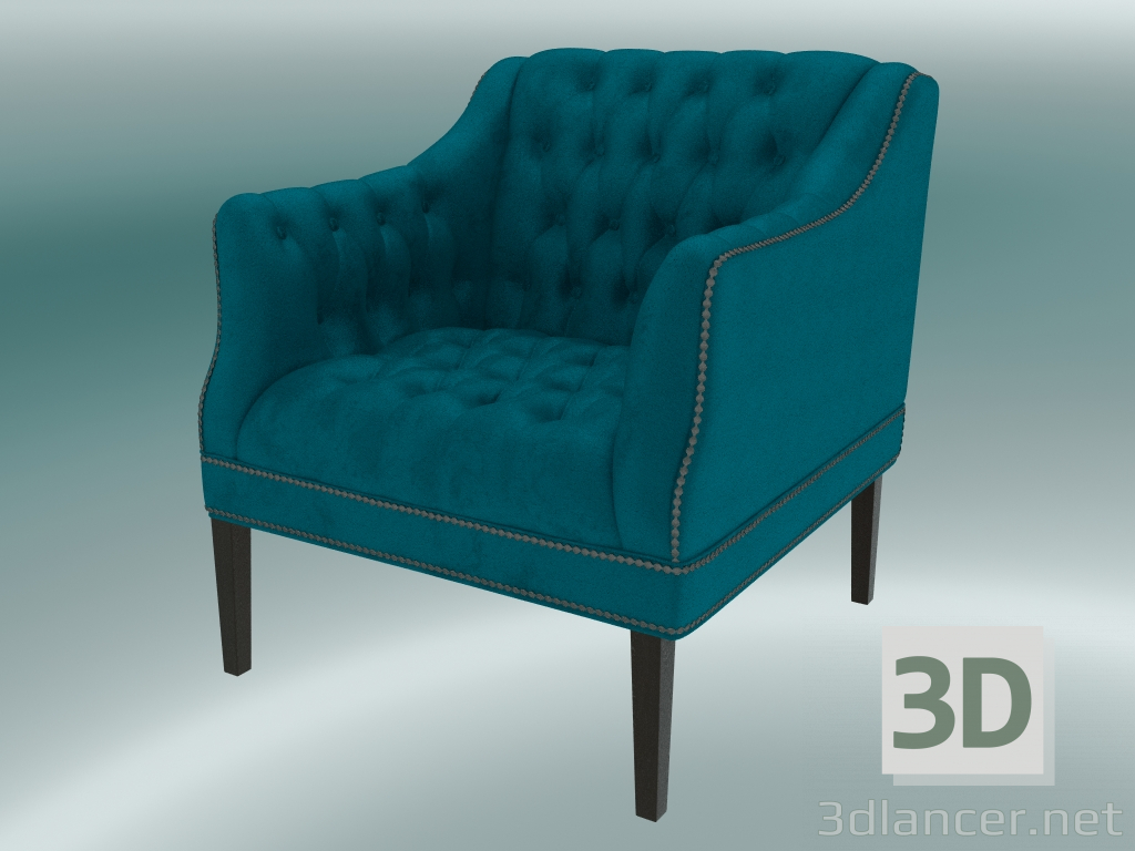 modèle 3D Fauteuil Bristol (Bleu) - preview