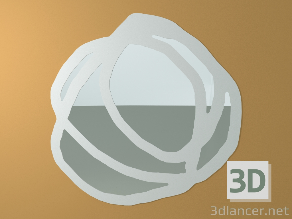 3d модель Зеркало настенное с шелкографией (97, White Lacquered Decoration) – превью