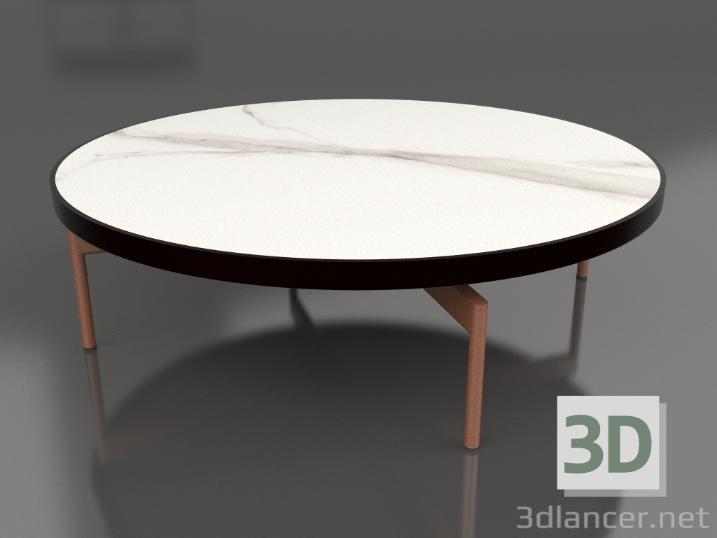 modello 3D Tavolino rotondo Ø120 (Nero, DEKTON Aura) - anteprima