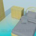 3d model Conjunto de muebles de mimbre en el dormitorio - vista previa
