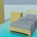3 डी मॉडल बेडरूम में विकर फर्नीचर का सेट - पूर्वावलोकन