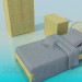 modèle 3D Ensemble de meubles en osier dans la chambre à coucher - preview