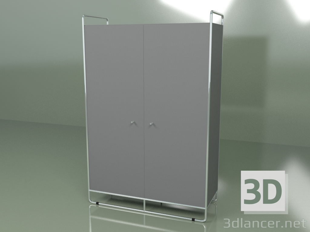 3d модель Большой шкаф (светло-серый) – превью