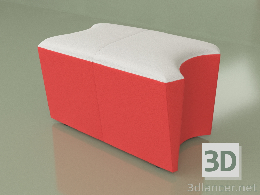 3 डी मॉडल आंतरिक खंड एस अणु (लाल-सफेद चमड़ा) - पूर्वावलोकन
