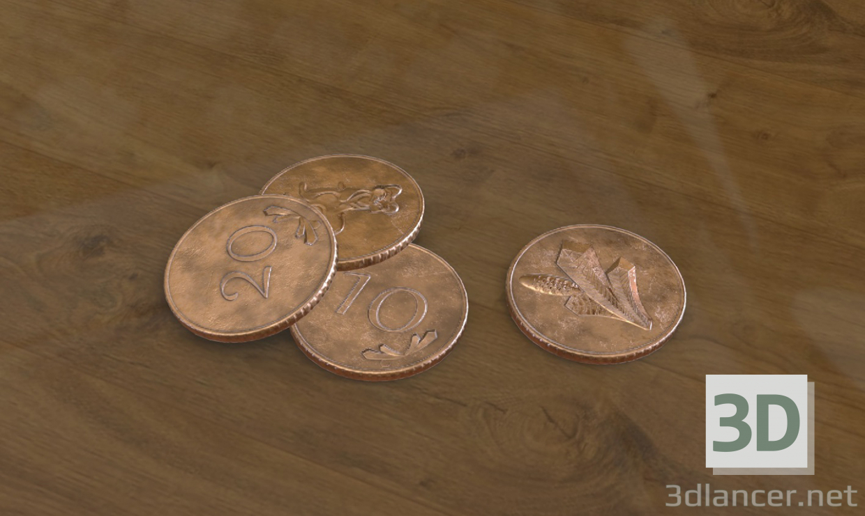 modello 3D di monete comprare - rendering